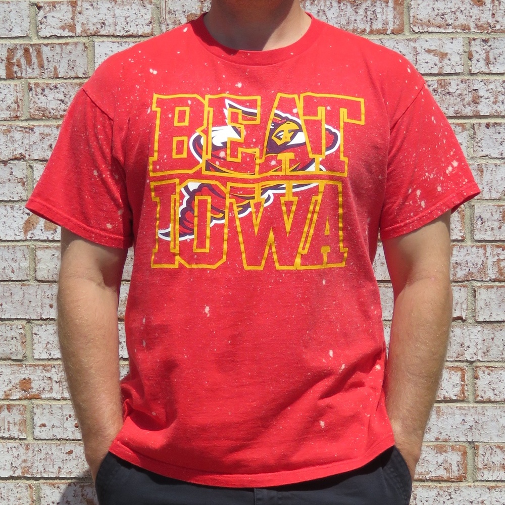 Iowa State Cyclones Beat Iowa Custom Bleach Tee XL